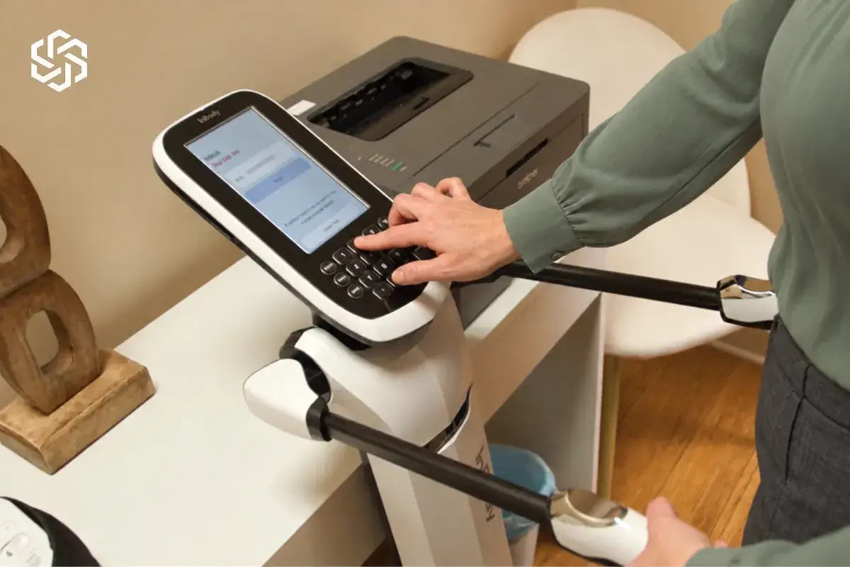 Body composition analyzer being set up for a medical weight loss check-in at Lake Forest Regenesis in Lake Forest, IL