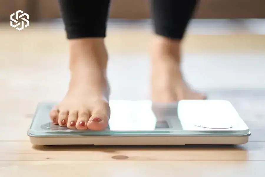 Feet on a bathroom scale